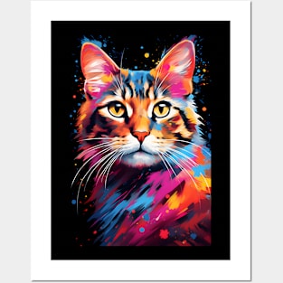 Tie Dye Cat in Colors Posters and Art